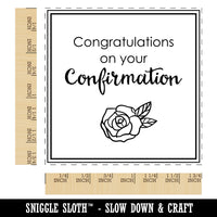 Sweet Rose Congratulations on Your Confirmation Christian Catholic Square Rubber Stamp for Stamping Crafting