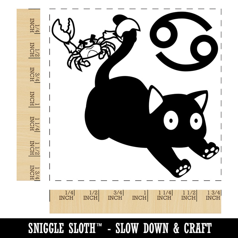 Astrological Cat Cancer Horoscope Zodiac Sign Square Rubber Stamp for Stamping Crafting