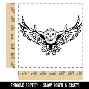 Majestic Barn Owl Flying Square Rubber Stamp for Stamping Crafting