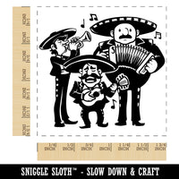 Mariachi Band Mexican Musical Group Square Rubber Stamp for Stamping Crafting