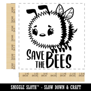 Save the Bees Cute and Fuzzy Insect Square Rubber Stamp for Stamping Crafting