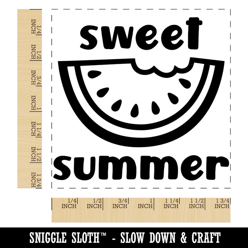 Sweet Summer Watermelon Square Rubber Stamp for Stamping Crafting