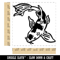 Butterfly Koi Fish Carp Square Rubber Stamp for Stamping Crafting