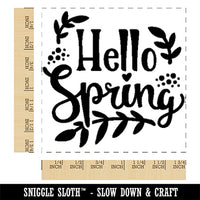 Hello Spring Floral Square Rubber Stamp for Stamping Crafting