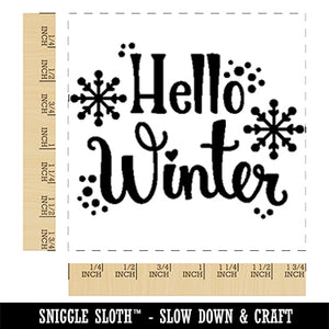Hello Winter Snowflakes Square Rubber Stamp for Stamping Crafting