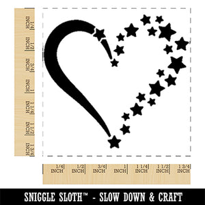 Stars Forming Heart Square Rubber Stamp for Stamping Crafting