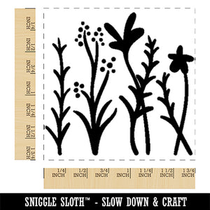 Adorable Summer Wildflowers for Repeating Pattern Square Rubber Stamp for Stamping Crafting