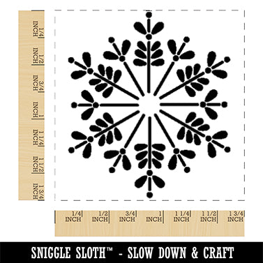 Elegant Sweet Snowflake Winter Christmas Holiday Square Rubber Stamp for Stamping Crafting