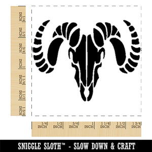 Ram Skull with Curved Horns Square Rubber Stamp for Stamping Crafting