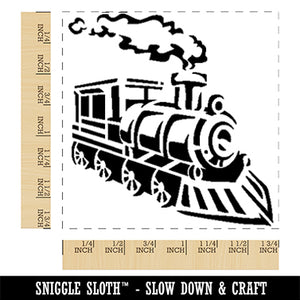 Train Steam Engine Locomotive Transportation Vehicle Square Rubber Stamp for Stamping Crafting