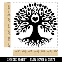 Tree of Life with Heart in Branches Square Rubber Stamp for Stamping Crafting