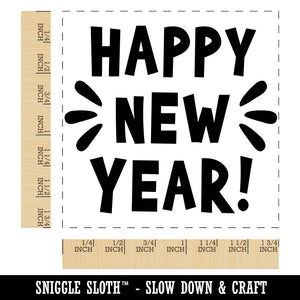 Happy New Year Square Rubber Stamp for Stamping Crafting