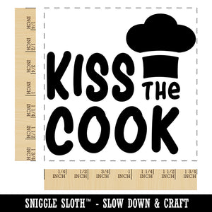 Kiss the Cook Cooking Chef Square Rubber Stamp for Stamping Crafting