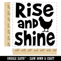 Rise and Shine Rooster Square Rubber Stamp for Stamping Crafting