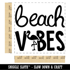 Beach Vibes Flamingo Square Rubber Stamp for Stamping Crafting