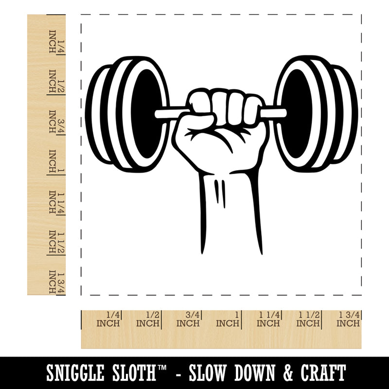 Hand Lifting Dumbbell Weightlifting Weights Gym Workout Square Rubber Stamp for Stamping Crafting