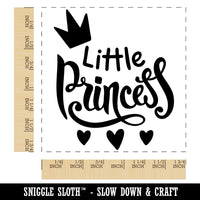 Little Princess Cursive with Crown and Hearts Square Rubber Stamp for Stamping Crafting