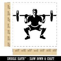 Squat Weightlifting Exercise Workout Gym Square Rubber Stamp for Stamping Crafting