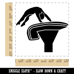 Vault Artistic Gymnastics Square Rubber Stamp for Stamping Crafting