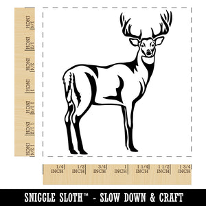 White-Tailed Deer Buck Hunting Forest Animal Square Rubber Stamp for Stamping Crafting