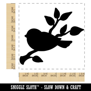 Bird Sitting on a Tree Branch Square Rubber Stamp for Stamping Crafting