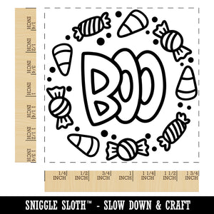 Boo Halloween Candy Square Rubber Stamp for Stamping Crafting