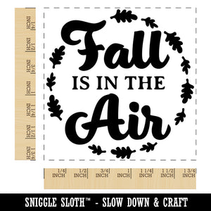 Fall is in the Air Square Rubber Stamp for Stamping Crafting