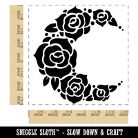 Floral Moon Roses Square Rubber Stamp for Stamping Crafting