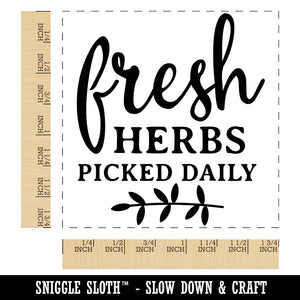 Fresh Herbs Picked Daily Square Rubber Stamp for Stamping Crafting