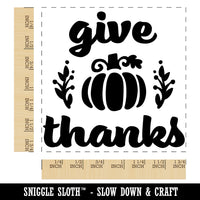 Give Thanks with Pumpkin Autumn Fall Square Rubber Stamp for Stamping Crafting