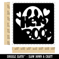 Hey Boo Ghost Halloween Square Rubber Stamp for Stamping Crafting