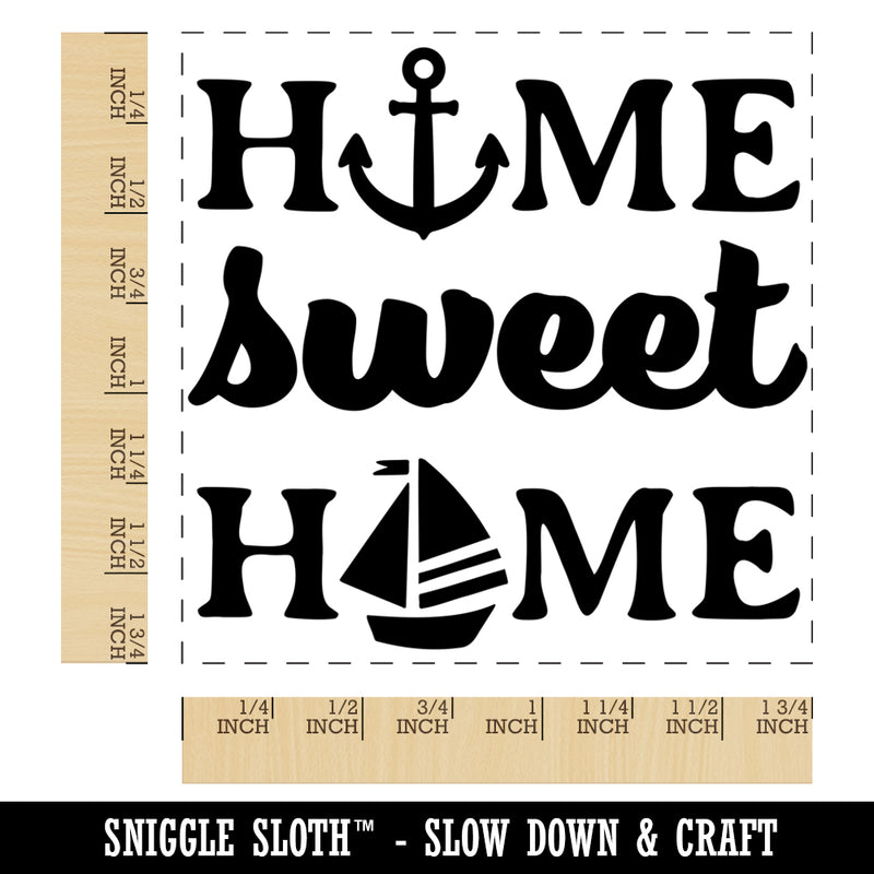 Nautical Beach Home Sweet Home Square Rubber Stamp for Stamping Crafting