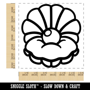 Pearl in Shell Square Rubber Stamp for Stamping Crafting