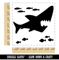 Shark and School of Fish Square Rubber Stamp for Stamping Crafting