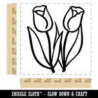 Spring Summer Tulips Square Rubber Stamp for Stamping Crafting