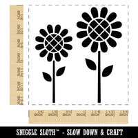 Sunflower Pair Square Rubber Stamp for Stamping Crafting