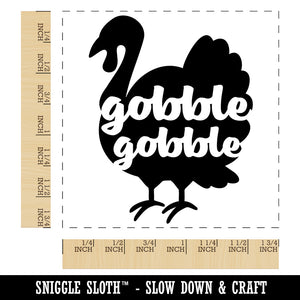 Thanksgiving Turkey Silhouette Gobble Gobble Square Rubber Stamp for Stamping Crafting