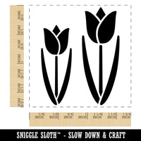 Tulip Pair Square Rubber Stamp for Stamping Crafting