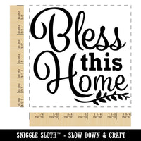 Bless this Home House with Branch Square Rubber Stamp for Stamping Crafting