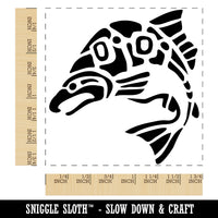 Native American Tlingit Salmon Indian Tribal Fish Square Rubber Stamp for Stamping Crafting