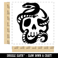 Sinister Skull with Snake Serpent Square Rubber Stamp for Stamping Crafting