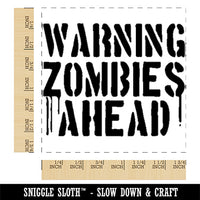 Warning Zombies Ahead Halloween Monster Square Rubber Stamp for Stamping Crafting