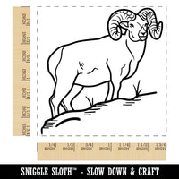 Bighorn Sheep Ram Square Rubber Stamp for Stamping Crafting