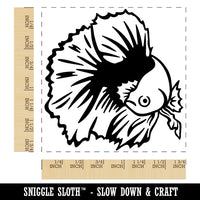 Fancy Betta Fish Square Rubber Stamp for Stamping Crafting