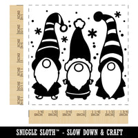 Christmas Gnome Trio Square Rubber Stamp for Stamping Crafting