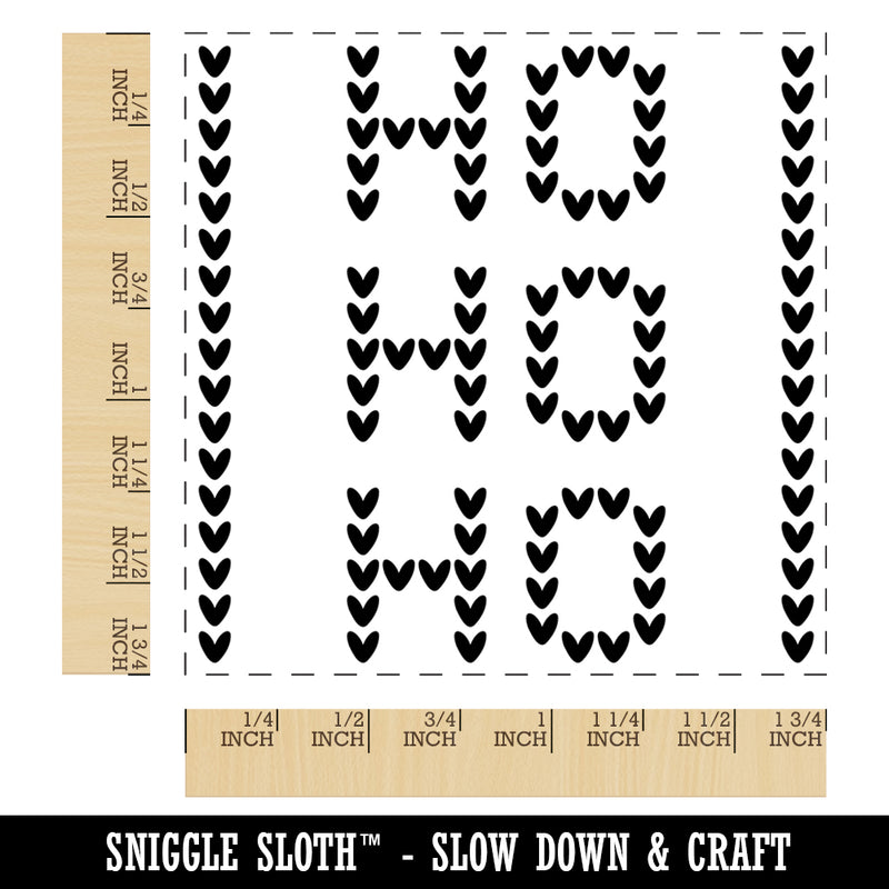 Knit Ho Ho Ho Christmas Square Rubber Stamp for Stamping Crafting