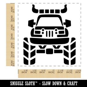 Monster Truck with Bull Horns Square Rubber Stamp for Stamping Crafting