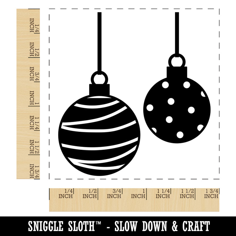 Round Holiday Christmas Ornaments Square Rubber Stamp for Stamping Crafting