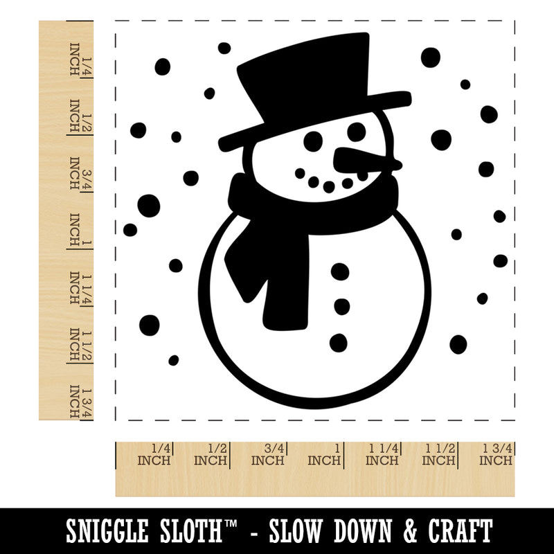 Winter Snowman Square Rubber Stamp for Stamping Crafting