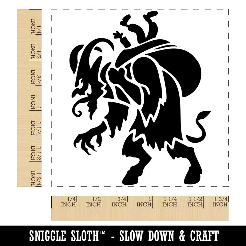 Krampus Christmas Monster Demon Devil Square Rubber Stamp for Stamping Crafting